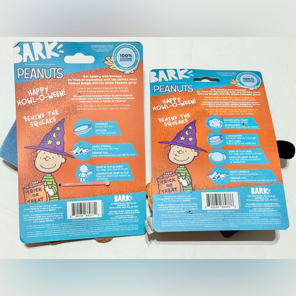 BARK peanuts dog squeaker toys- blanket boo and pumpkin heads - Picture 4 of 4